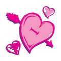 Pink Valentines Hearts Temporary Tattoo